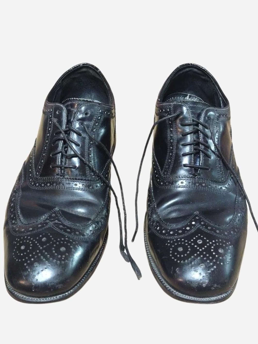 Florsheim Black Leather Brogue Oxford Dress Shoes Size 11D